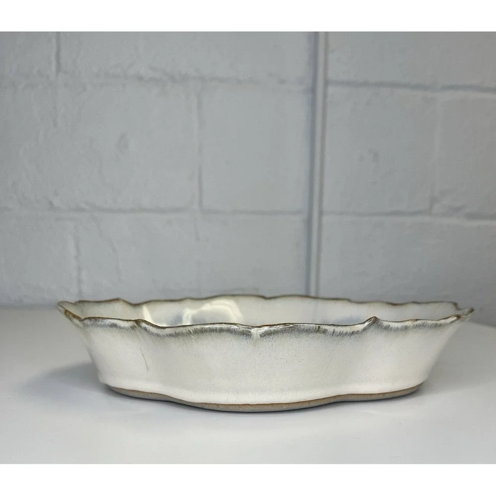 Bay Pottery Scalloped Edge Bowl Tray Platter Oyster Floral‎ Virginia Art Pottery
